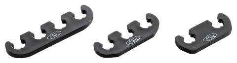 Spark Plug Wire Dividers Universal 2-3-4 Wire w/ Ford Oval Logo Black Ford Racing
