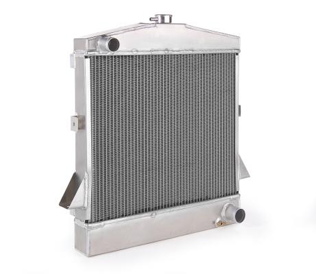 Downflow Radiator Factory-Fit Polished Finish for 39-40 Ford Passenger w/Std Trans Driver Upper/Passenger Lower Be Cool Radiator