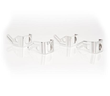 Polished Finish Aluminum Mounting Brackets Set of 4 for Dual 13 Inch Fan Installation Be Cool Radiator