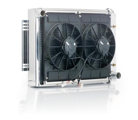 Crossflow Radiator Module Factory-Fit Polished Finish Show and Go for 88-99 Chevy/GMC Pickup w/Std Trans Be Cool Radiator
