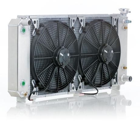88-99 GM Radiator Module w/Dual Coolers Natural Finish Horsepower Rating 400-1000 Be Cool Radiator