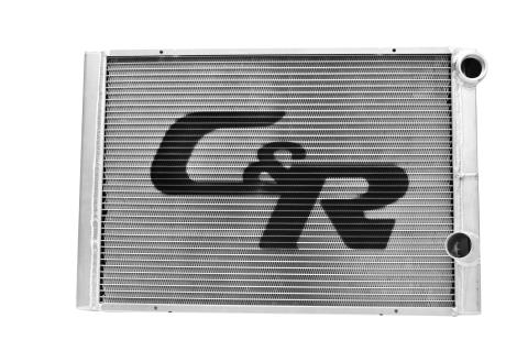 Radiator 42mm Double Pass Extruded Tube Closed  26 Inch x Inch  1-3/4 Inch High Outlet C&R Racing