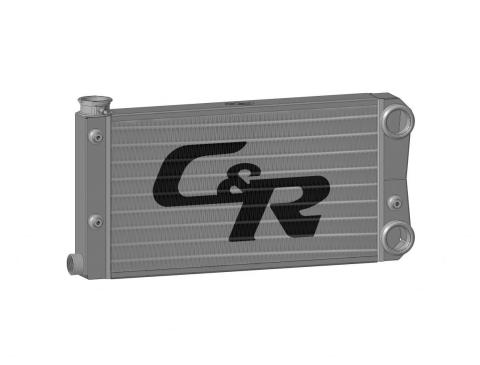 Radiator Drag Scirocco Style Open 22 Inch x 10.5 Inch -20AN Port Inlet and Outlet (Specify Fittings) C&R Racing