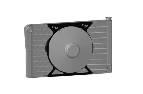 Radiator Module Universal CR Performance Single Pass Open 31 Inch x  Inch 1-3/4 Inch Low Outlet, 16 Inch Spal Fan, Fan Ring and Spal Fan Relay C&R Racing