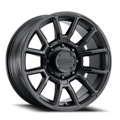Aluminum Wheels 18x9 Gauge 950B Satin Black Multi Spoke 18 Offset 8 on 180 Bolt Pattern 124.2 Bore Raceline