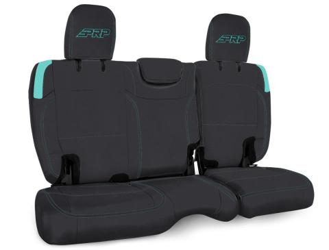 Rear Bench Cover for Jeep Wrangler JLU 4 door with no armrest Black and Teal PRP Seats