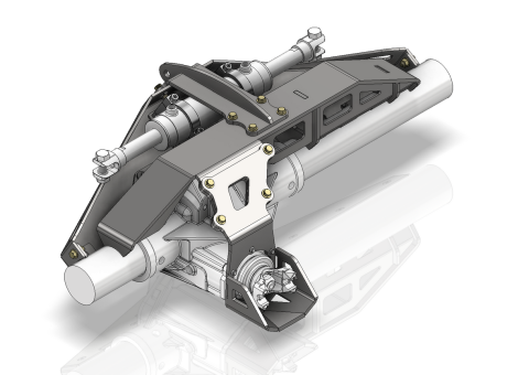 Axle Truss with Steering Ram Mount for ECGS 14 Bolt Rear Steer Motobilt