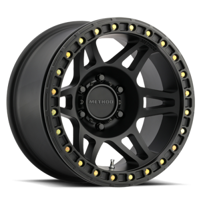 Aluminum Wheels 17x9 Beadlock MR106 Bolt Pattern 8 On 165.1 Offset -44 Lip Size 0 Matte Black MB Method