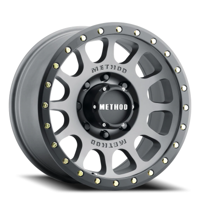 Aluminum Wheels 18x9 NV MR305 Bolt Pattern 8 On 170 Offset 18 Lip Size 1.38 Titanium TT Matte Black Lip Method