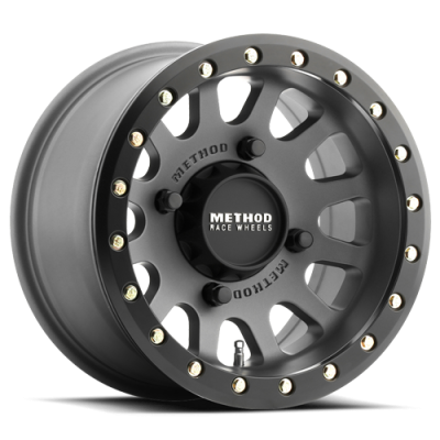 Aluminum Wheels 15x6 MR401 Beadlock UTV Bolt Pattern 4 On 136 Offset 53 Lip Size 0 Titanium GY Matte Black Ring Method