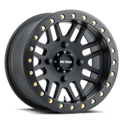 Aluminum Wheels 15x8 MR406 Beadlock UTV Bolt Pattern 4 On 136 Offset 0 Lip Size 2.17 Matte Black MB Method