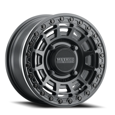 Aluminum Wheels 15x10 MR415 Beadlock UTV Bolt Pattern 4 On 136 Offset 25 Lip Size 2.09 Matte Black MB Gloss Black Ring Method