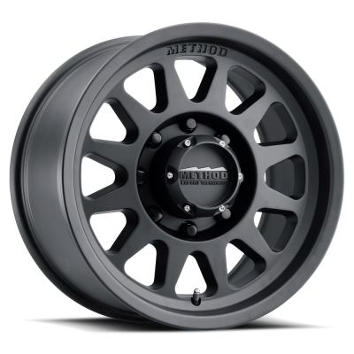Aluminum Wheels 17x9 Bead Grip MR704 Bolt Pattern 8 On 180 Offset 18 Lip Size 1.77 Matte Black MB Method
