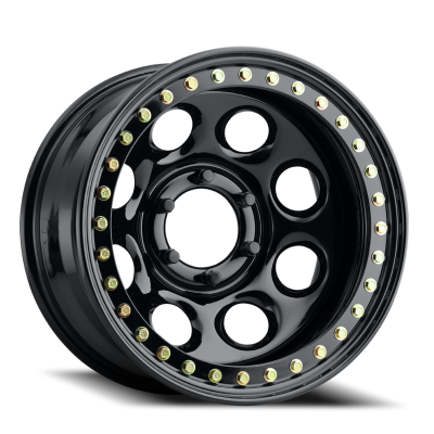 Aluminum Wheels 16x10 Rock 8 RT81 Gloss Black Beadlock Offset 8 on 165.1 Bolt Pattern 130.81 Bore Raceline