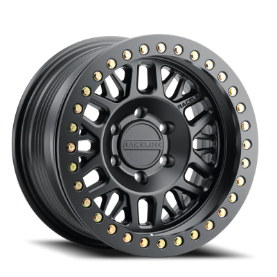 Aluminum Wheels 17x9 Ryno Cast Beadlock RT951B Satin Black Black Beadlock Ring -12 Offset 8 on 165.1 Bolt Pattern 130.81 Bore Raceline