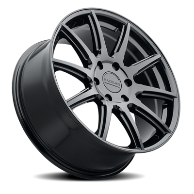 Aluminum Wheels 18x8 Spike 159 GB Gloss Black 35 Offset 6 on 135 Bolt Pattern 87.1 Bore Raceline