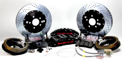 Brake System 14 Inch Rear Extreme+ with Park Brake Black Ford 9 Inch Small Bearing 5 on 4.5 BAER Brakes