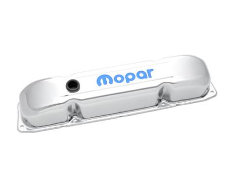 Engine Valve Covers Steel Chrome Mopar Emblem Fits B/RB/Big Block Engines Proform