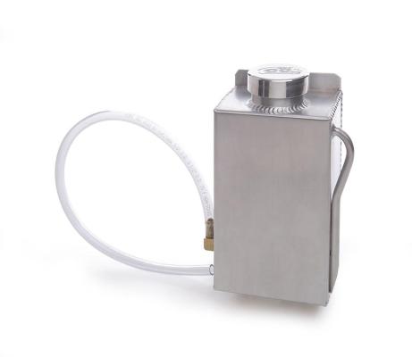 Vertical Coolant Recovery Tank &amp; Cap 8 x 5 X 3 1/2 Inch w/Passenger Inlet Fabricated Aluminum Natural Be Cool Radiator