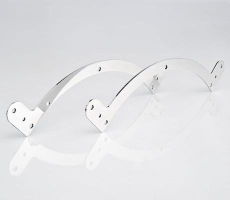 Polished Finish Set of Billet Moon Shape Mounting Brackets for 16 Inch fan Be Cool Radiator