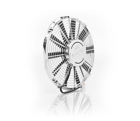 11 Inch Fan w/Billet Cover Show and Go Chrome Puller Medium Profile Be Cool Radiator