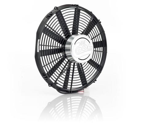 16 Inch Puller Fan w/Billet Cover Straight Aluminator Euro Black Be Cool Radiator