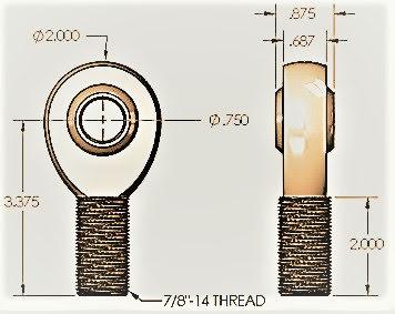 7/8 Inch Rod End Heim Joint Left Hand Thread (Reverse) With Jam Nut