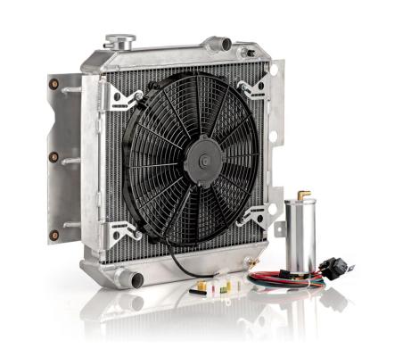 Downflow Radiator Module Factory-Fit Natural Finish for 87-06 Jeep YJ/TJ Wrangler w/Std Trans Be Cool Radiator