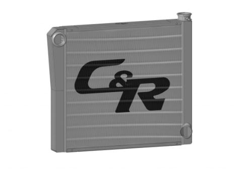 Radiator Universal CR Performance Single Pass Open 22 Inch x  Inch 1-3/4 Inch Low Outlet C&amp;R Racing