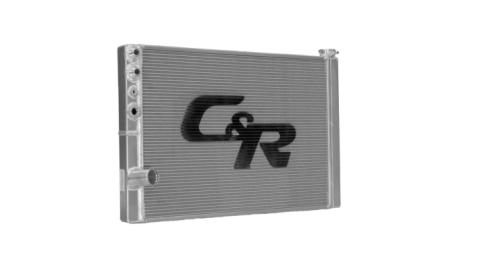 Radiator Lightweight LM/DLM (Ford) Double Pass Extruded Tube Open 28 Inch x  Inch -12 male inlets 1-3/4 Inch High Outlet C&amp;R Racing