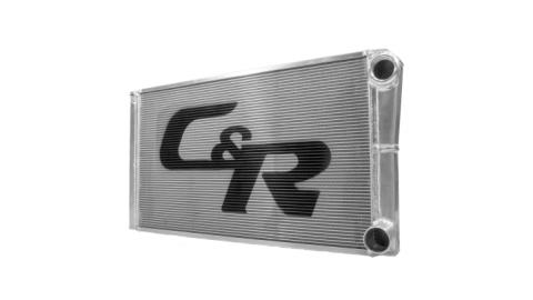 Radiator Lightweight Universal 42mm Extruded Tube Double Pass Closed 27.50 x 15 Inch  1-3/4 Outlet C&amp;R Racing
