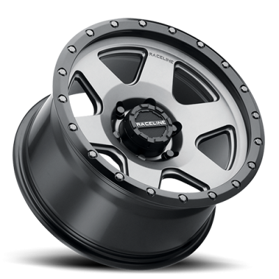 Aluminum Wheels 20x9 Boost 946G Satin Gunmetal Gray 6 Spoke 18 Offset 8 on 180 Bolt Pattern 130.81 Bore Raceline