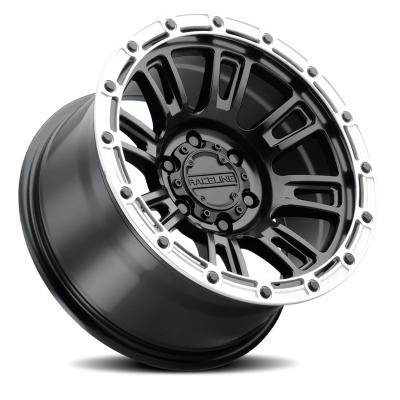 Aluminum Wheels 18x9 Compass 956BS Satin Black Silver Ring -12 Offset 8 on 170 Bolt Pattern 125.2 Bore Raceline