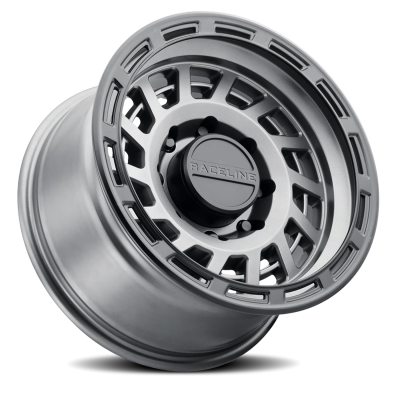 Aluminum Wheels 17x8.5 Halo 957GB Gunmetal Gray Black Ring 0 Offset 6 on 135 Bolt Pattern 87.1 Bore Raceline