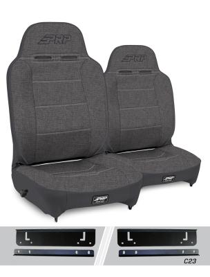 Enduro High Back Reclining Suspension Seats Kit for 97-02 Jeep Wrangler TJ Pair Gray PRP Seats