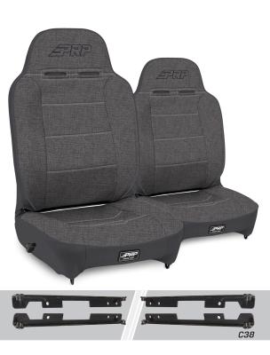 Enduro High Back Reclining Suspension Seats Kit for Jeep Wrangler JK/JKU Pair Gray PRP Seats