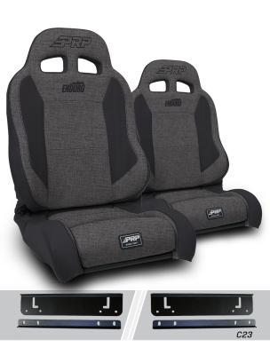 Enduro Elite Suspension Seat Trek Edition Kit for 97-02 Jeep Wrangler TJ Pair Gray PRP Seats