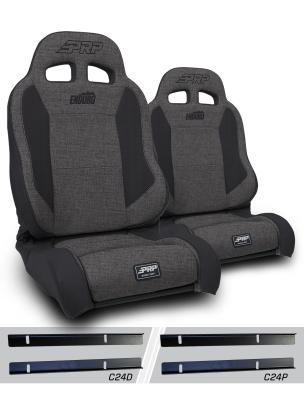 Enduro Elite Suspension Seat Trek Edition Kit for 03-06 Jeep Wrangler TJ Pair Gray PRP Seats