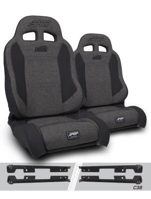 Enduro Elite Suspension Seat Trek Edition Kit for Jeep Wrangler JK/JKU Pair Gray PRP Seats