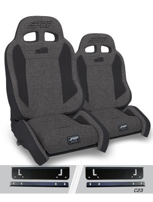 Enduro Elite Suspension Seat Crawl Edition Kit for 03-06 Jeep Wrangler TJ Pair Gray PRP Seats