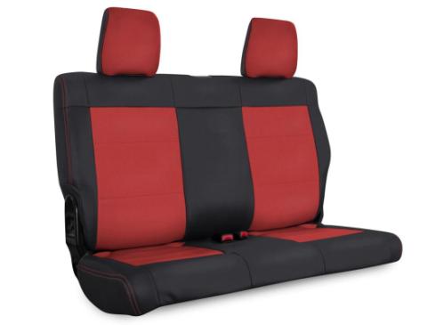 Rear Seat Cover for 11-12 Jeep Wrangler JKU 4 Door Black and Red PRP Seats