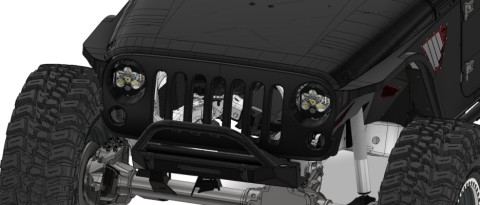 Headlight Bracket Kit for Baja Designs LP6 for Jeep JK Motobilt