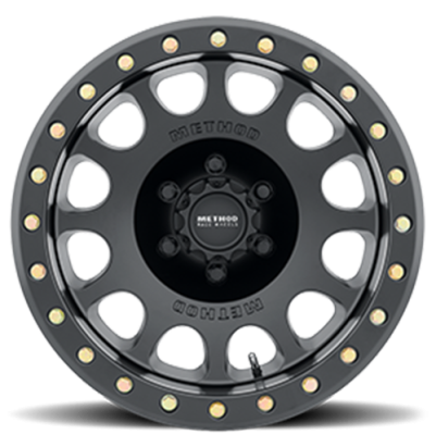 Aluminum Wheels 20x9 Beadlock MR105 Bolt Pattern 8 On 165.1 Offset 20 Lip Size 0 Matte Black MB Method