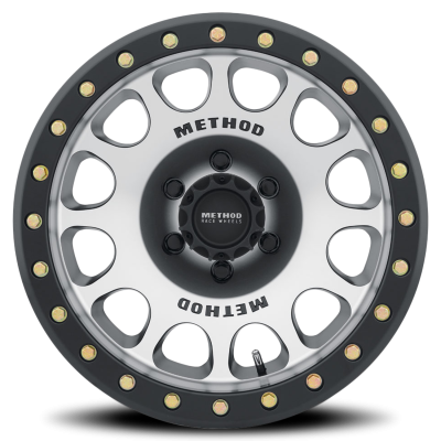 Aluminum Wheels 17x9 Beadlock MR105 Bolt Pattern 6 On 139.7 Offset -38 Lip Size 1.77 Matte Black MBM Machined Face Method