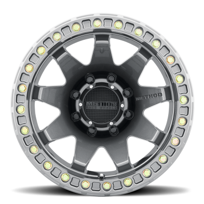 Aluminum Wheels 17x9 MR108 Bolt Pattern 8 On 165.1 Offset -44 Lip Size 0.63 Gloss Titanium GY Method