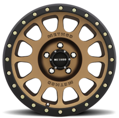 Aluminum Wheels 17x8.5 NV MR305 Bolt Pattern 5 On 127 Offset 25 Lip Size 1.18 Method Bronze BRZ Black Street Loc Method