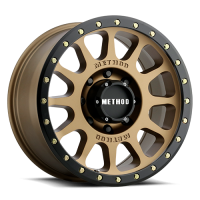 Aluminum Wheels 18x9 NV MR305 Bolt Pattern 8 On 170 Offset 18 Lip Size 1.38 Method Bronze BRZ Black Street Loc Method