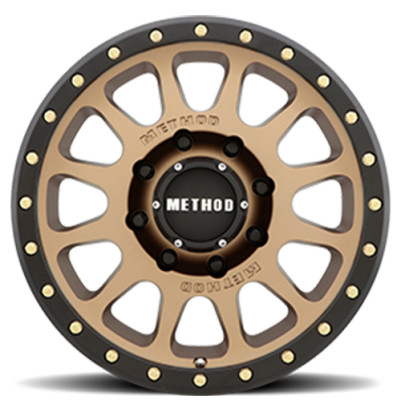 Aluminum Wheels 18x9 NV MR305 Bolt Pattern 8 On 170 Offset 18 Lip Size 1.38 Method Bronze BRZ Black Street Loc Method