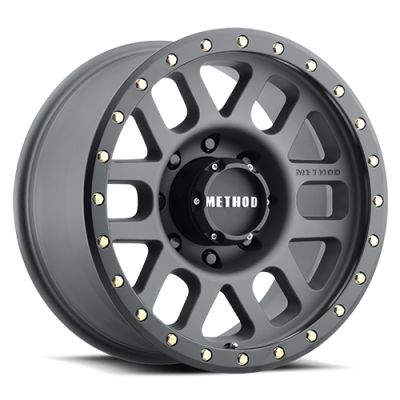 Aluminum Wheels 17x8.5 Grid MR309 Bolt Pattern 8 On 165.1 Offset 0 Lip Size 1.61 Titanium GY Black Street Loc Method