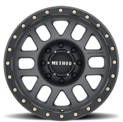 Aluminum Wheels 17x8.5 Grid MR309 Bolt Pattern 8 On 165.1 Offset 0 Lip Size 1.61 Titanium GY Black Street Loc Method